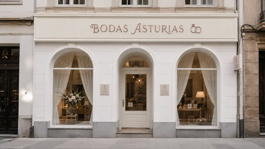 Rótulo de fachada de Bodas Asturias fabricado e instalado por Pingraf en Asturias