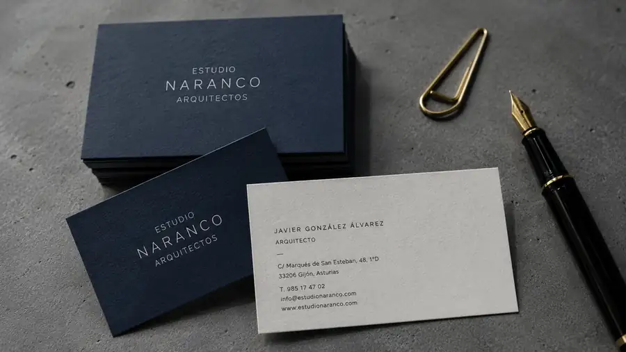 Tarjetas de visita impresas por Pingraf para el Estudio Naranco Arquitectos